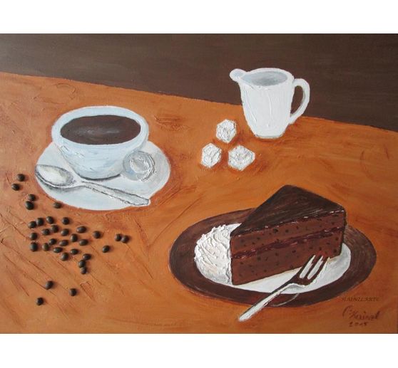 57_Hainzlart_Kaffeejause mit Sachertorte und echten Kaffeebohnen