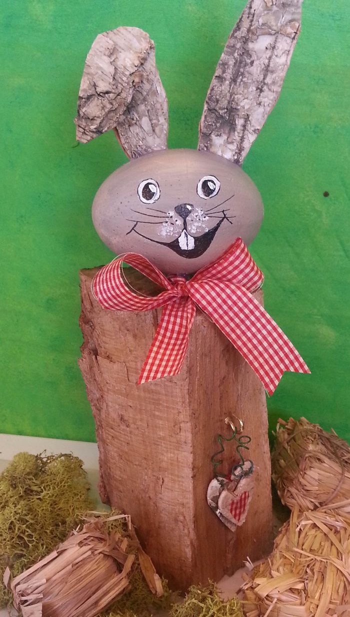 Landhausdeko f&uuml;r Ostern: Der (holz-)gescheite Osterhase
