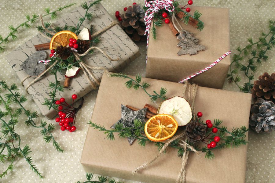 DIY: Nat&uuml;rliche Geschenkverpackung zu Weihnachten